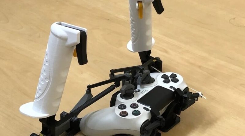 con-una-impresora-3d,-el-mando-de-la-ps4-o-xbox-se-convierte-en-un-joystick-dual-para-simuladores-de-vuelo-por-2-euros